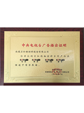 中央电视台播出证明
